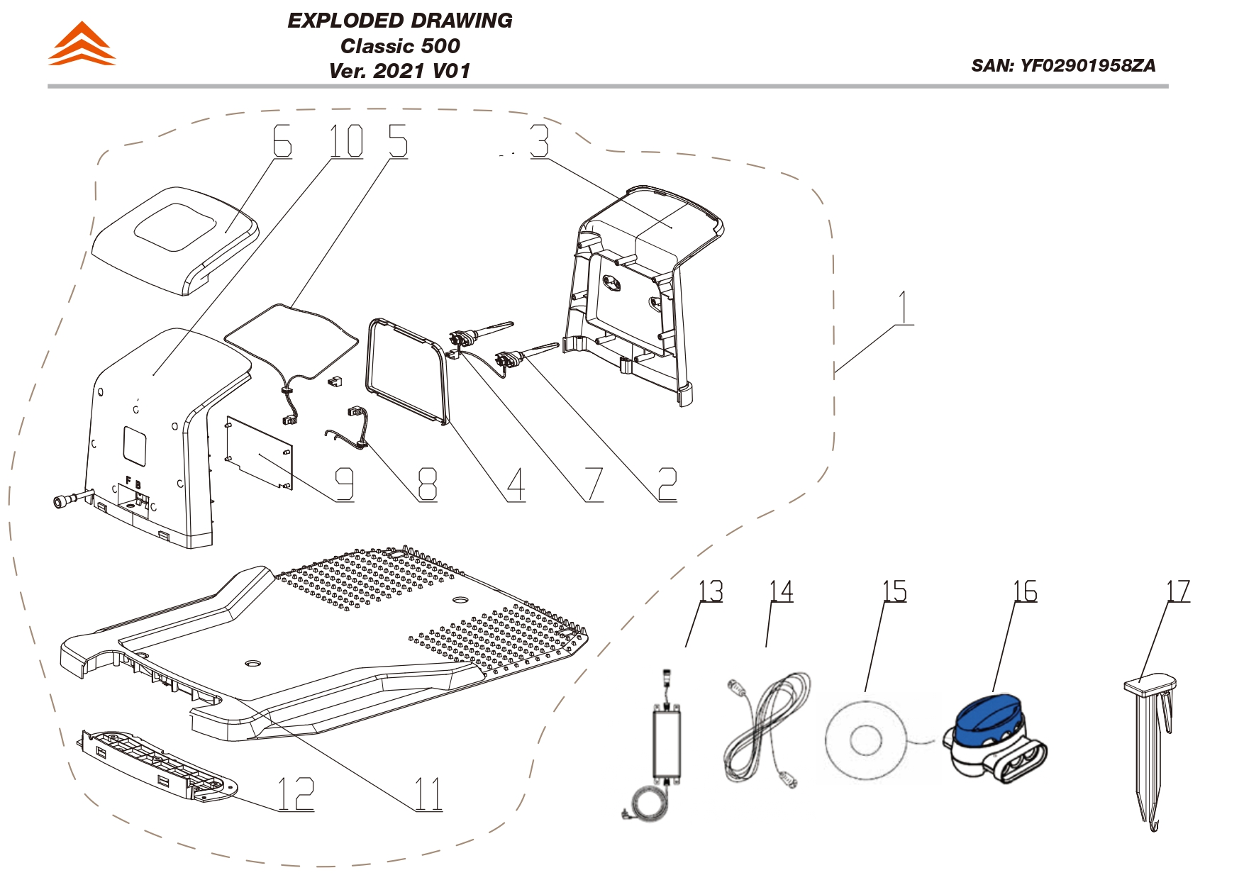 Cache décoratif roue arrière droite - 1958011001 pour CLASSIC 500, CLASSIC 500B - Carter