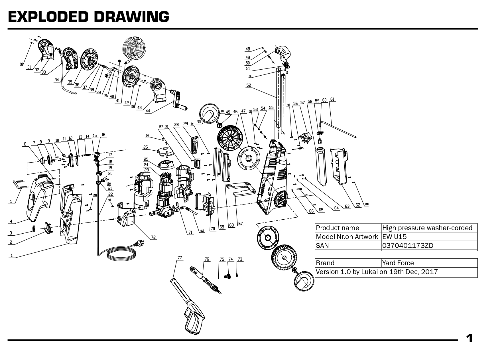 Composants d'armes à feu - 01106LD pour EW U15 - Pièces détachées & conso