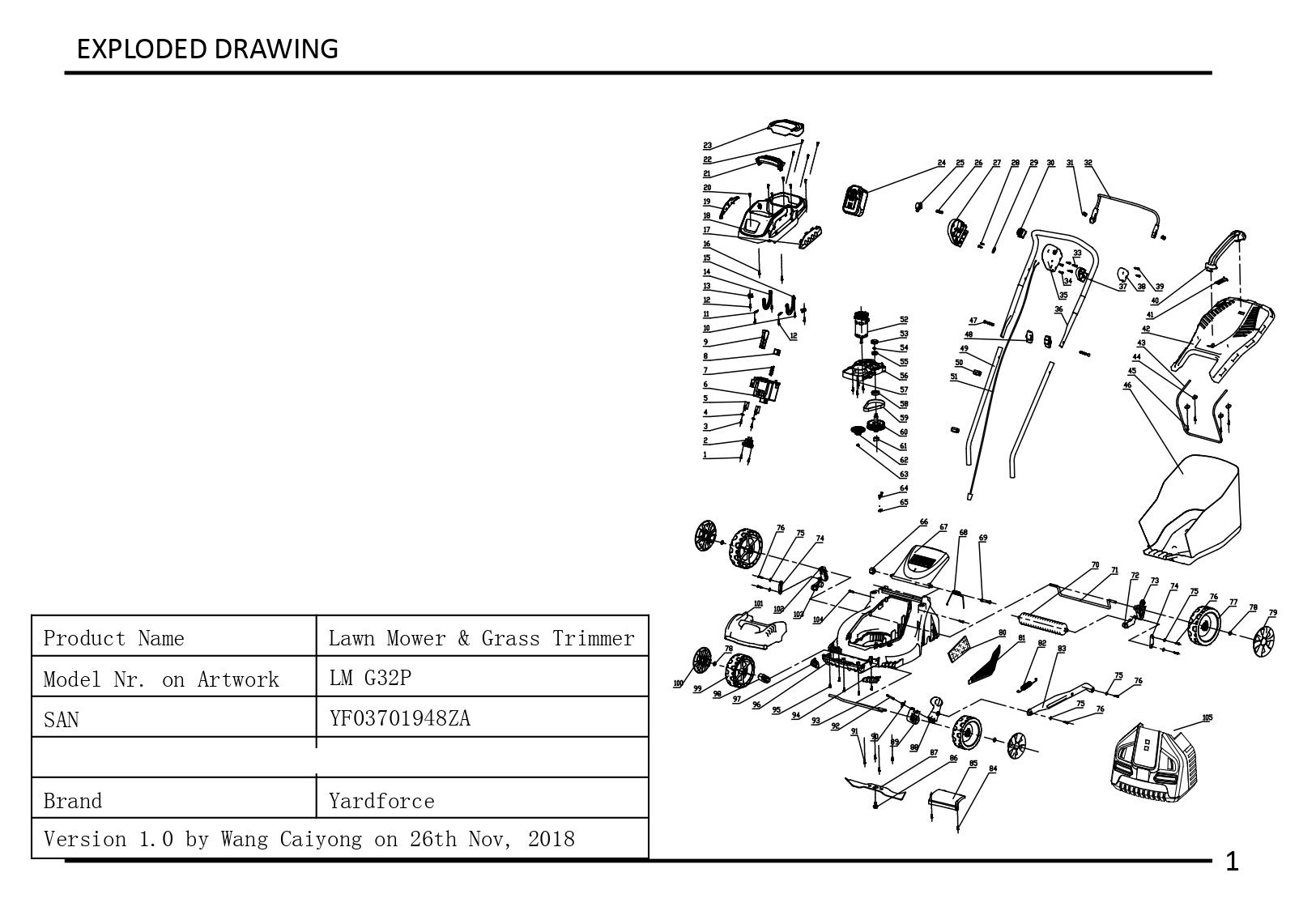 Batterie  - 1915024 pour LM G32 - LT G30 - Pièces détachées & conso