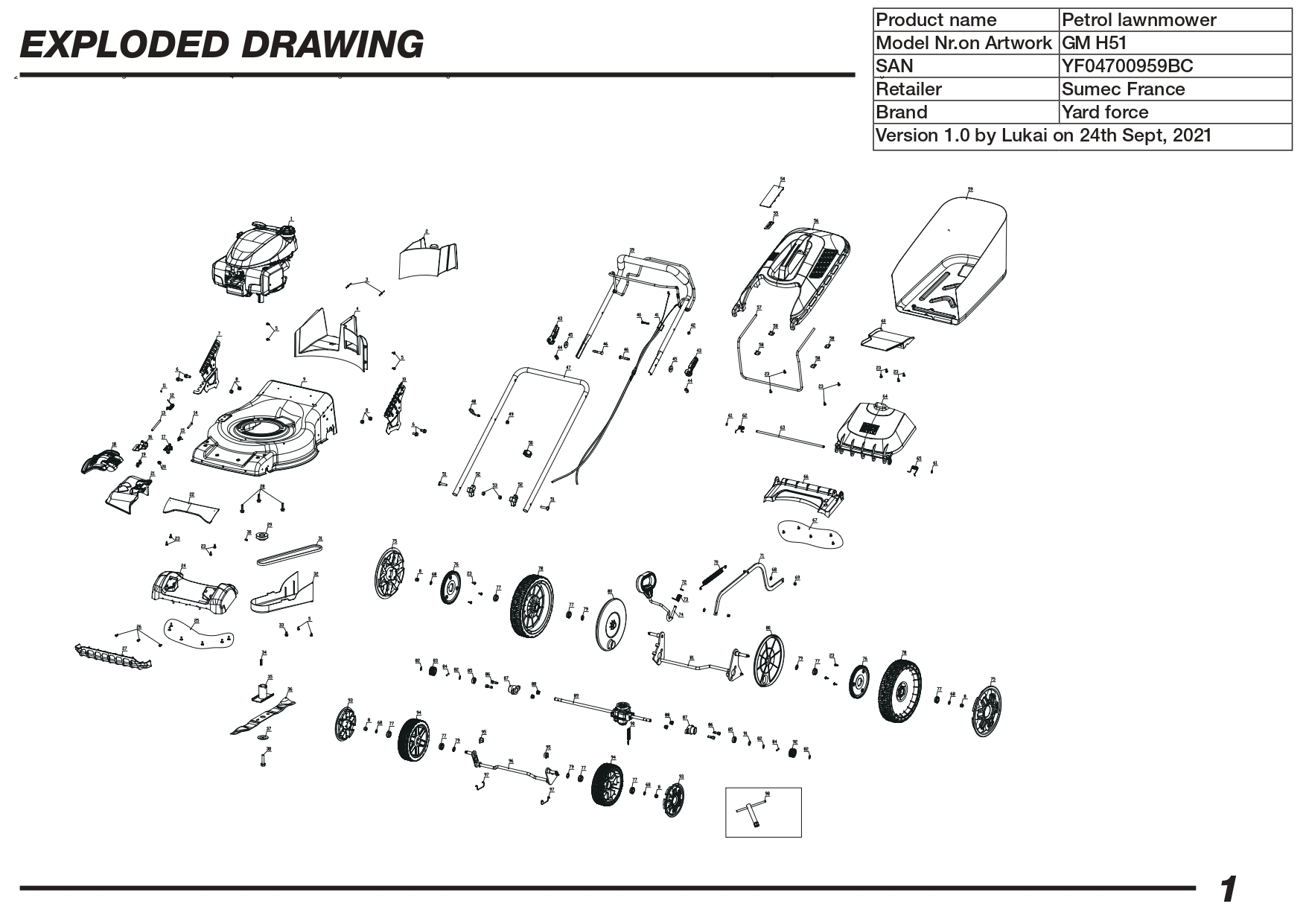 Moteur Honda - 1003069001 pour GM H51 - Moteur