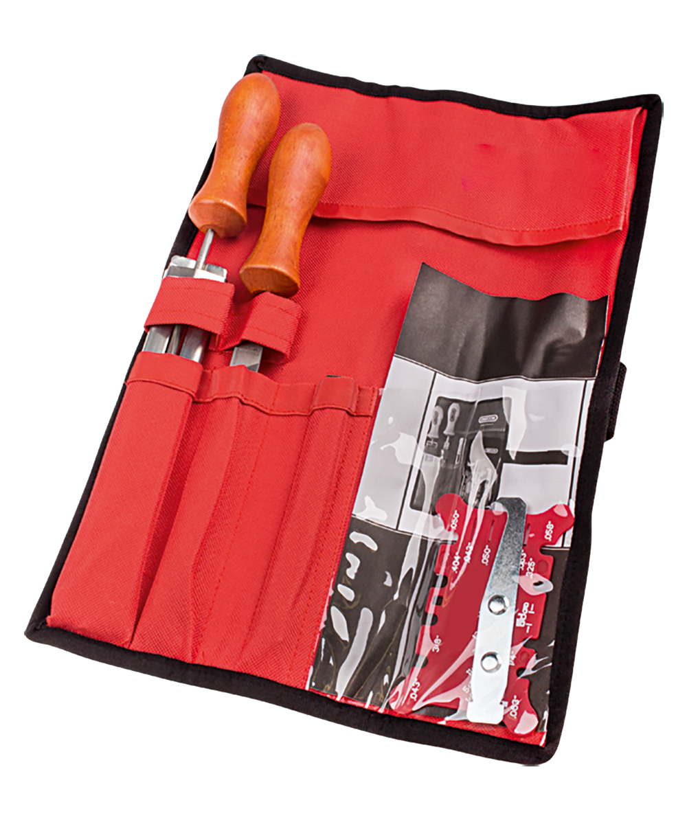 Kit d'affûtage 558551 avec sa pochette enroulable Oregon - Lime et affûteuse