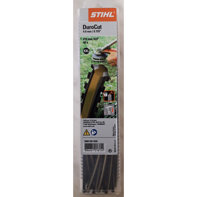 Brins pour Durocut 50-2 Taille XXL STIHL débrousailleuse 00009303505 - 4 mm - 48 fils à denture m - Fil débroussailleuse